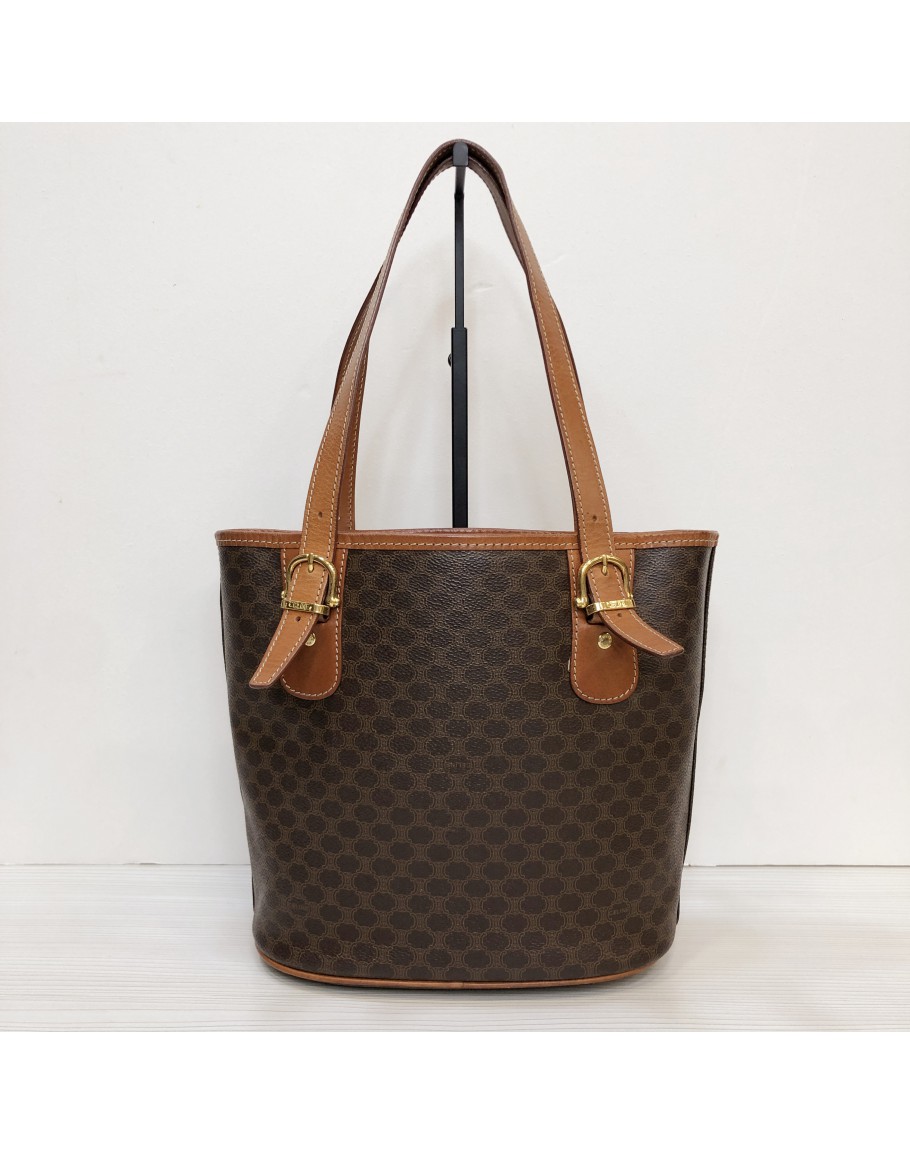 CELINE Vintage Macadam Monogram Tote Bag GHW